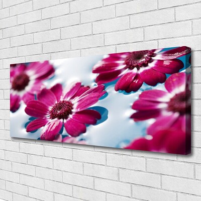 Canvas Wall art Flowers floral red blue