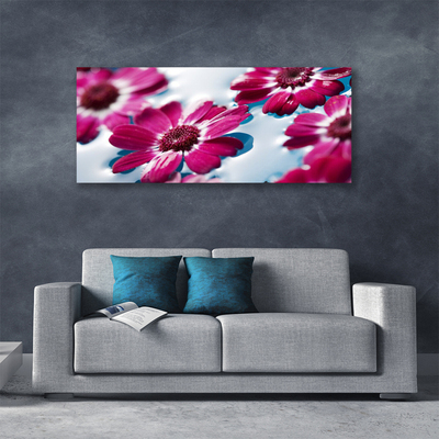 Canvas Wall art Flowers floral red blue