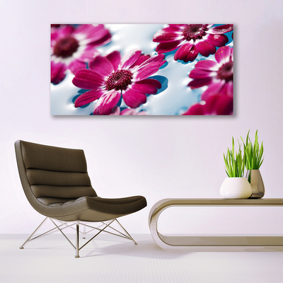 Canvas Wall art Flowers floral red blue
