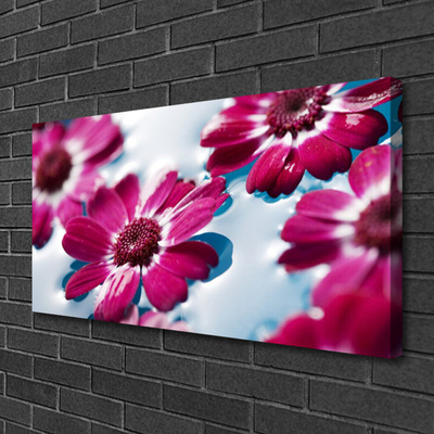 Canvas Wall art Flowers floral red blue