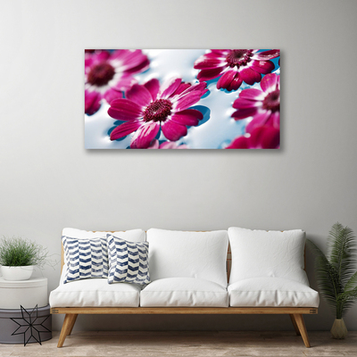 Canvas Wall art Flowers floral red blue