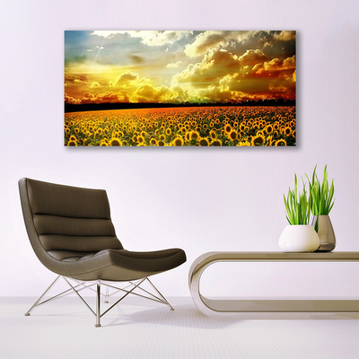 Canvas Wall art Meadow sunflowers floral yellow brown