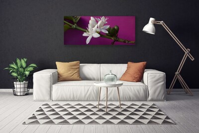 Canvas Wall art Flower stalks floral white green