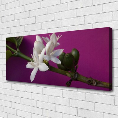 Canvas Wall art Flower stalks floral white green