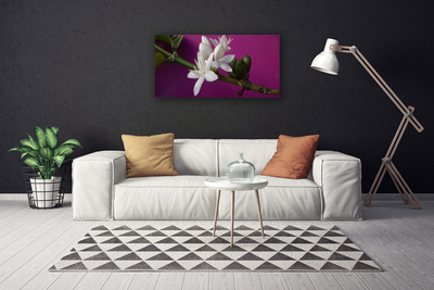 Canvas Wall art Flower stalks floral white green