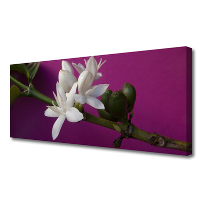 Canvas Wall art Flower stalks floral white green