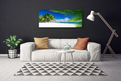 Canvas Wall art Beach palm trees landscape brown green