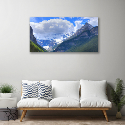 Canvas Wall art Mountains landscape grey blue white green