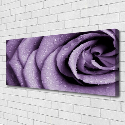 Canvas Wall art Rose floral purple