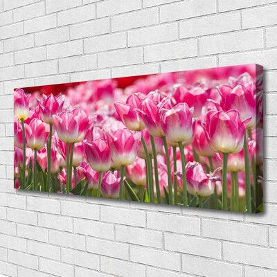 Canvas Wall art Tulips floral green white red