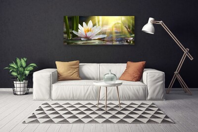 Canvas Wall art Flowers water floral white green