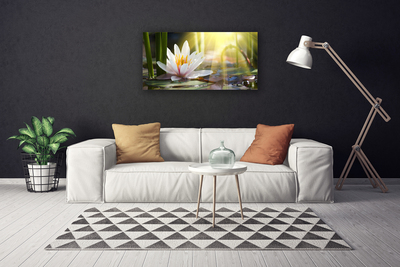 Canvas Wall art Flowers water floral white green