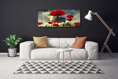 Canvas Wall art Poppies floral red