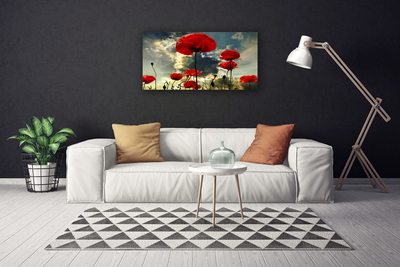 Canvas Wall art Poppies floral red