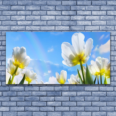 Canvas Wall art Flowers floral white green