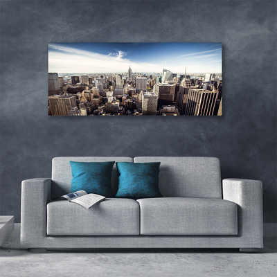 Canvas Wall art City houses grey white