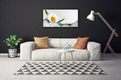 Canvas Wall art Daisy water art yellow white blue