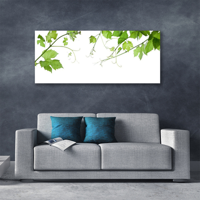 Canvas Wall art Branches leaves floral brown green