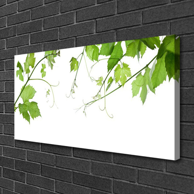 Canvas Wall art Branches leaves floral brown green