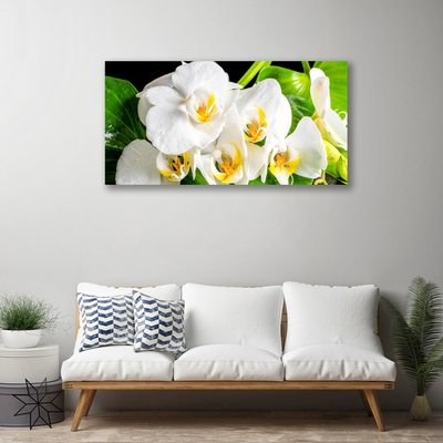 Canvas Wall art Petals floral white green