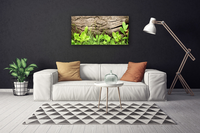 Canvas Wall art Grass leaves floral green