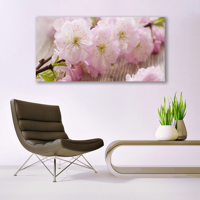 Canvas Wall art Branch flowers floral brown pink