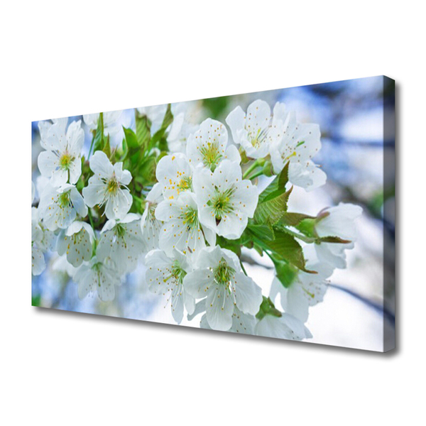 Canvas Wall art Petals floral green white