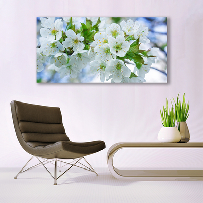 Canvas Wall art Petals floral green white