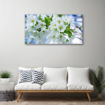 Canvas Wall art Petals floral green white