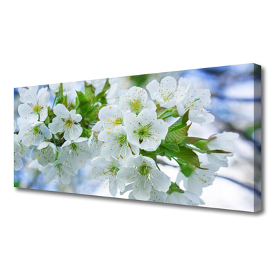 Canvas Wall art Petals floral green white