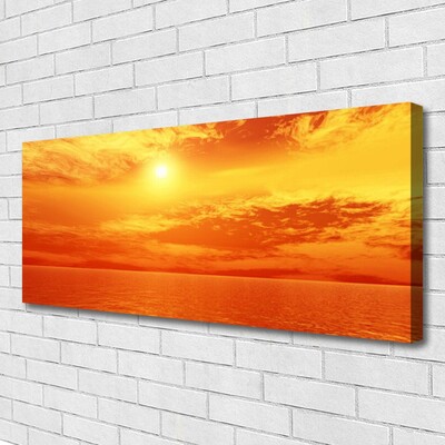 Canvas Wall art Sun sea landscape yellow