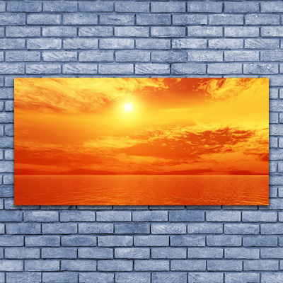 Canvas Wall art Sun sea landscape yellow