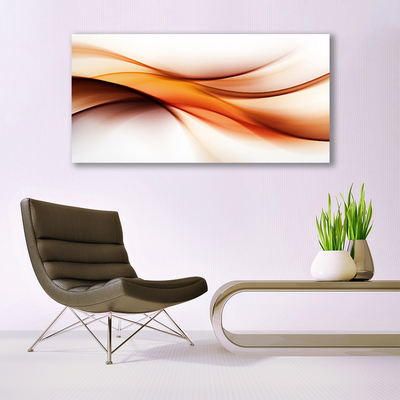 Canvas Wall art Abstraction art white brown yellow