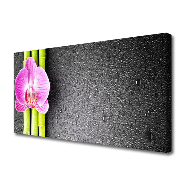 Canvas Wall art Bamboo tube flower floral green pink