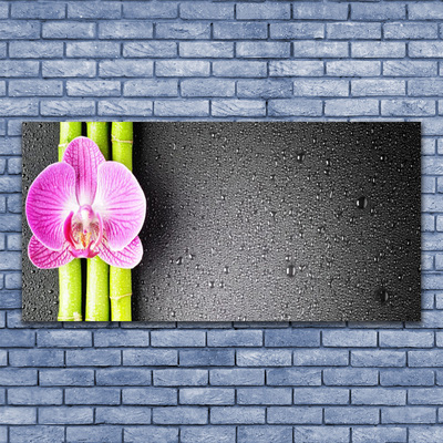 Canvas Wall art Bamboo tube flower floral green pink