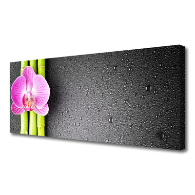 Canvas Wall art Bamboo tube flower floral green pink