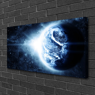 Canvas Wall art Globe universe black blue white