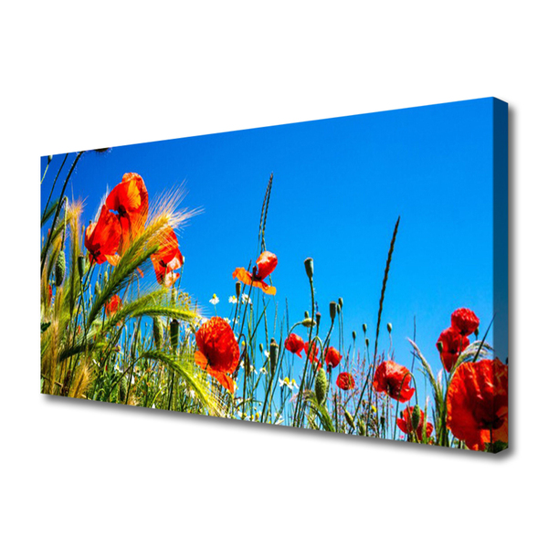 Canvas Wall art Flowers floral red green