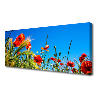 Canvas Wall art Flowers floral red green