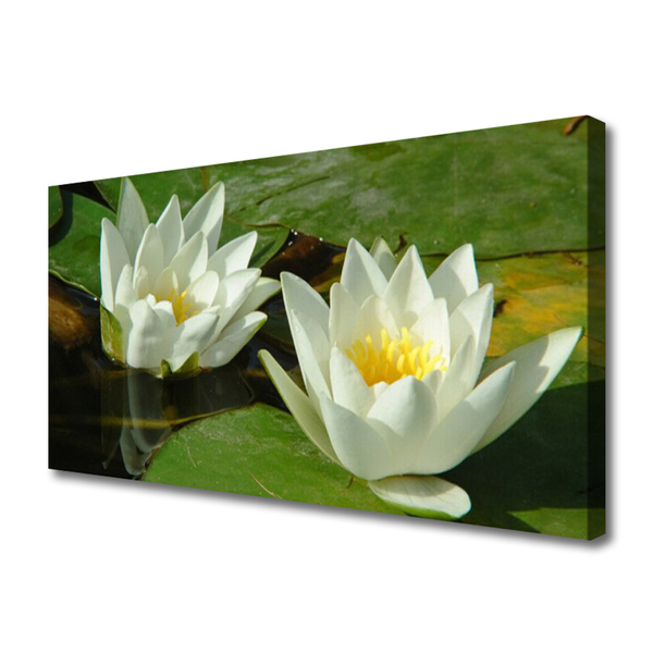Canvas Wall art Flowers floral yellow white