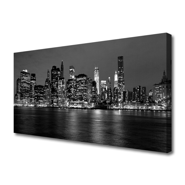 Canvas Wall art City houses grey