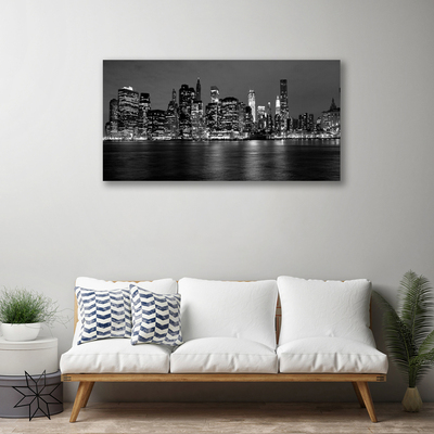 Canvas Wall art City houses grey