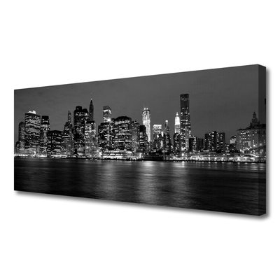 Canvas Wall art City houses grey