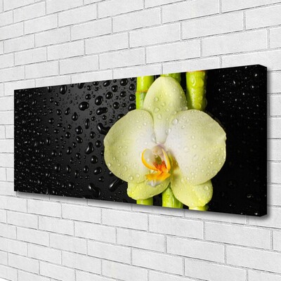 Canvas Wall art Bamboo tube flower floral green yellow