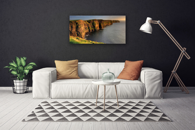 Canvas Wall art Rock sea landscape brown grey