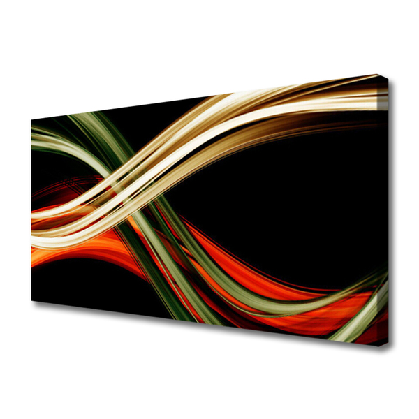 Canvas Wall art Abstract art black green yellow orange