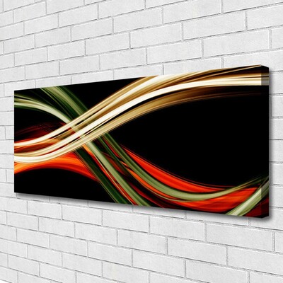 Canvas Wall art Abstract art black green yellow orange