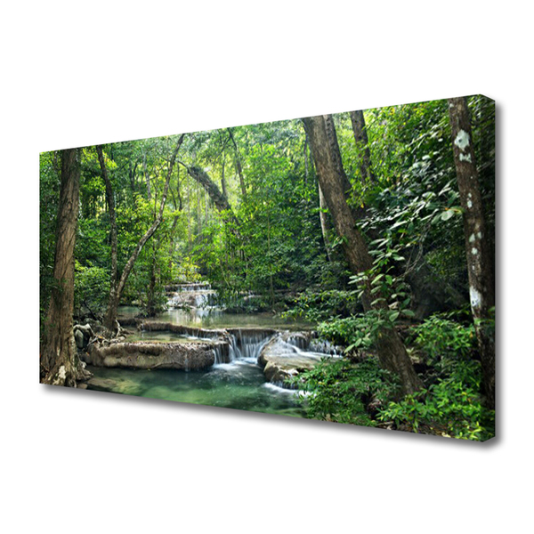 Canvas Wall art Forest nature brown green