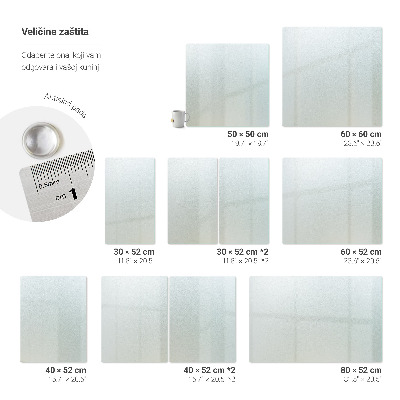 Worktop saver Square frosted glass
