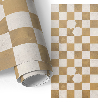 Furniture vinyl wrap Mustard checkerboard